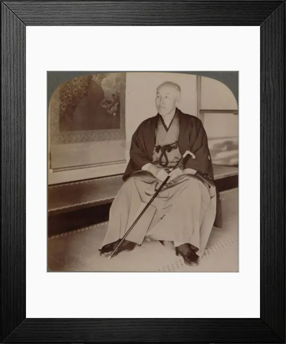 Framed Print : Count Okuma, Ex-Minister of Foreign Affairs, at home, Tokyo, Japan, 1904 Framed Print : Count Okuma, Ex-Minister of Foreign Affairs, at home, Tokyo, Japan, 1904