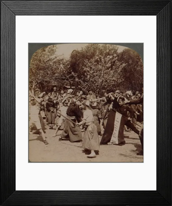 Framed Print : Warlike spirit of youthful Japanese Schoolboys in Ueno Park, Tokyo, Japan, 1904 Framed Print : Warlike spirit of youthful Japanese Schoolboys in Ueno Park, Tokyo, Japan, 1904