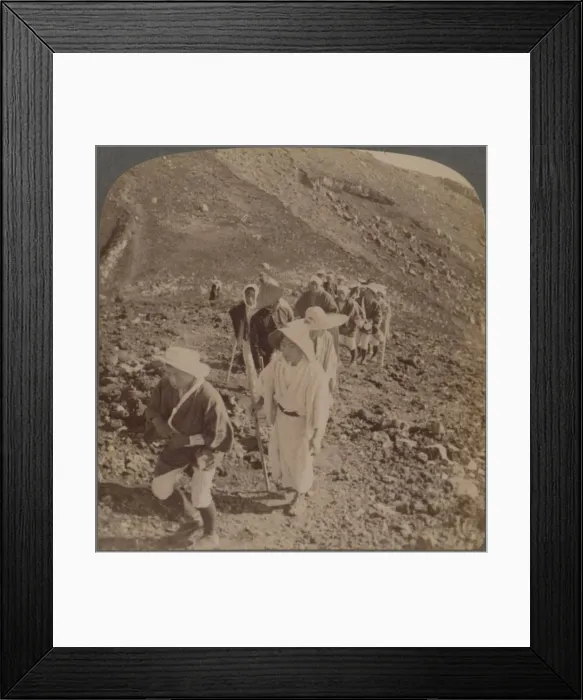 Framed Print : Pilgrims, at end of weary ascent, in worship encircling crater of sacred Fujiyama, Japan, 1904 Framed Print : Pilgrims, at end of weary ascent, in worship encircling crater of sacred Fujiyama, Japan, 1904