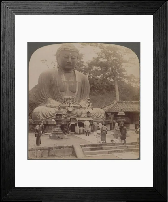 Framed Print : Majestic calm of the great bronze Buddha, reverenced for six centuries, Kamakura, Japan, 1904 Framed Print : Majestic calm of the great bronze Buddha, reverenced for six centuries, Kamakura, Japan, 1904