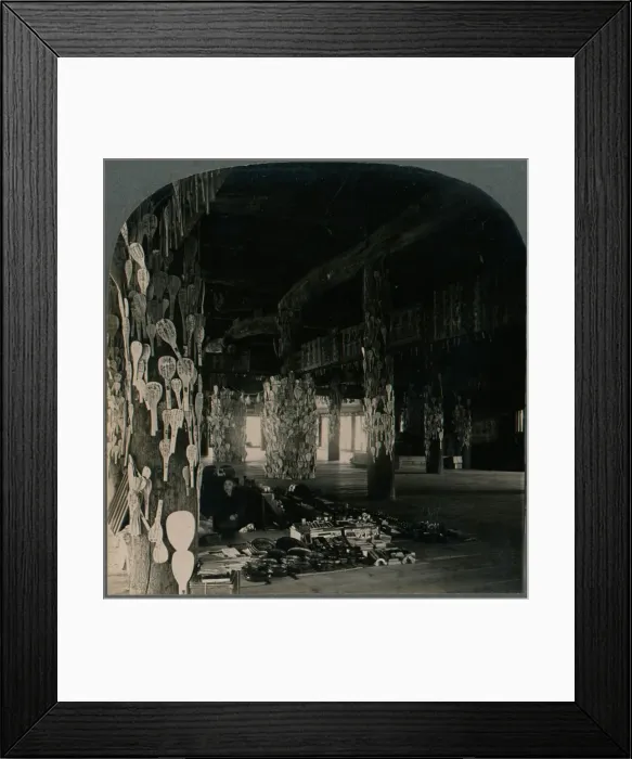Framed Print : Hall of a Thousand Mats, whereJapanese Soldiers hang Lucky Spoons, Myajima, Japan, 1905 Framed Print : Hall of a Thousand Mats, whereJapanese Soldiers hang Lucky Spoons, Myajima, Japan, 1905