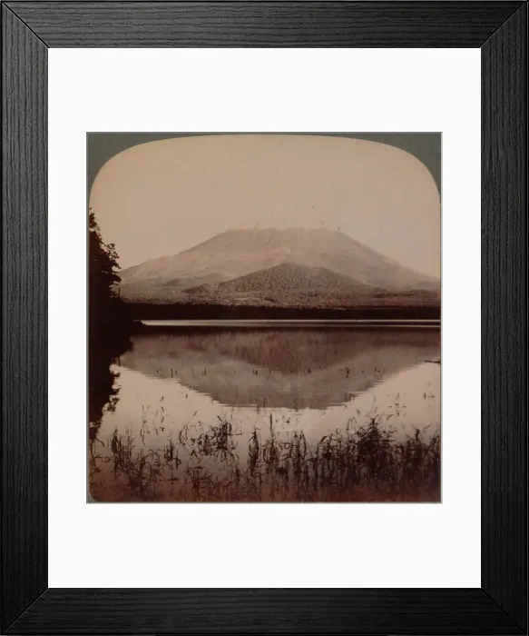 Framed Print : Snow-capped Mount Fuji, (12, 365 ft. ) mirrored in still waters of Lake Shoji, Japan, 1904 Framed Print : Snow-capped Mount Fuji, (12, 365 ft. ) mirrored in still waters of Lake Shoji, Japan, 1904