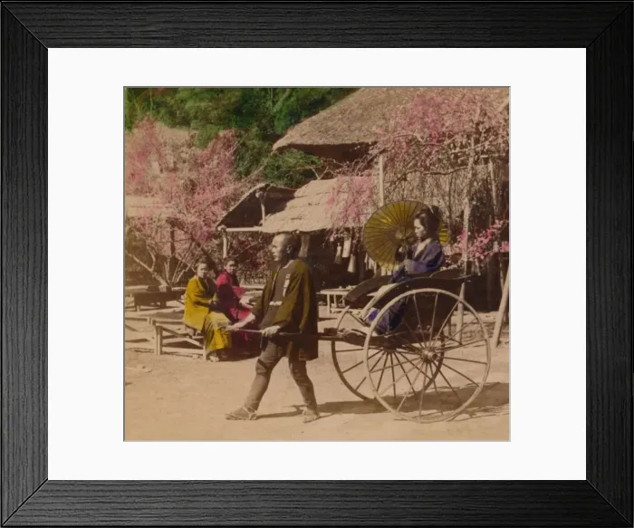 Framed Print : A Morning Ride in a Jinrikisha, Sugita, Japan, 1896 Framed Print : A Morning Ride in a Jinrikisha, Sugita, Japan, 1896