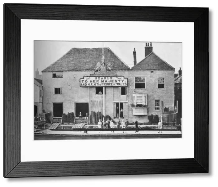 Framed Print : Searles Boathouse, 1850-1870, 1935. Artists: Mr Mundy, Hills and Saunders Framed Print : Searles Boathouse, 1850-1870, 1935. Artists: Mr Mundy, Hills and Saunders
