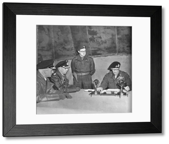 Framed Print : F. M. Montgomery Receives the German Surrender, 1945 (1955) Framed Print : F. M. Montgomery Receives the German Surrender, 1945 (1955)