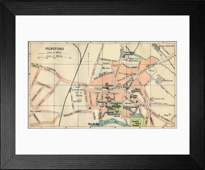 Framed Print : Hereford, c20th Century. Artist: John Bartholomew Framed Print : Hereford, c20th Century. Artist: John Bartholomew