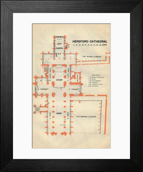 Framed Print : Hereford Cathedral, c20th Century. Artist: John Bartholomew Framed Print : Hereford Cathedral, c20th Century. Artist: John Bartholomew