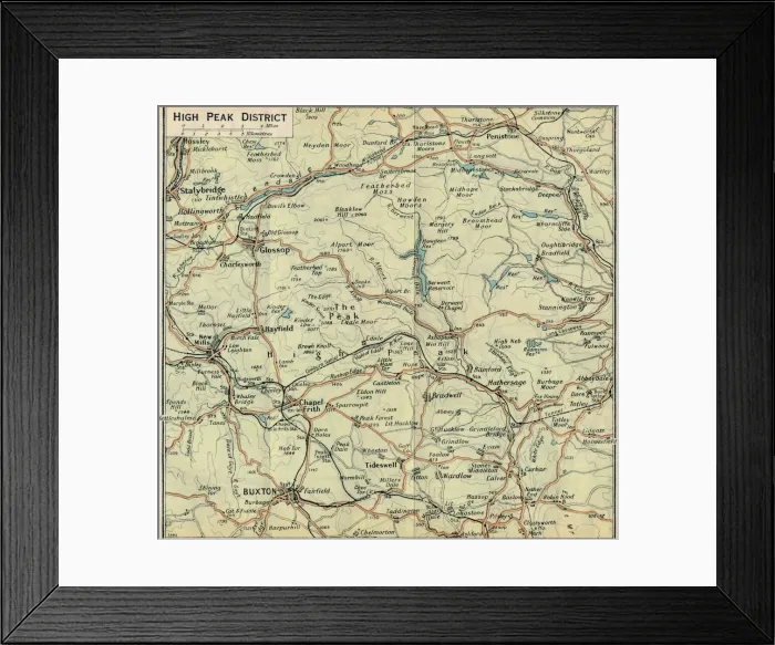 Framed Print : High Peak District, c20th Century. Artist: John Bartholomew Framed Print : High Peak District, c20th Century. Artist: John Bartholomew