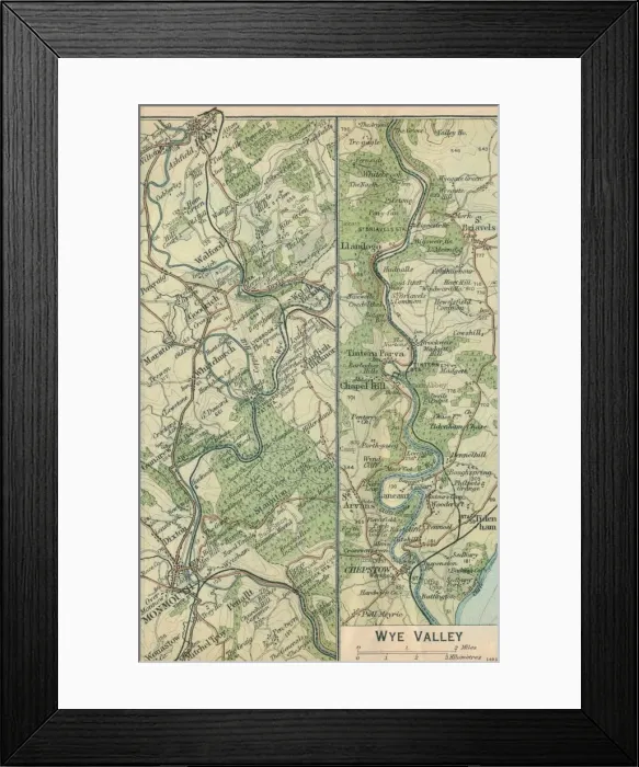 Framed Print : Wye Valley, c20th Century. Artist: John Bartholomew Framed Print : Wye Valley, c20th Century. Artist: John Bartholomew