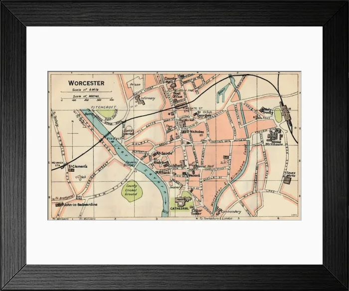 Framed Print : Worcester, c20th Century. Artist: John Bartholomew Framed Print : Worcester, c20th Century. Artist: John Bartholomew