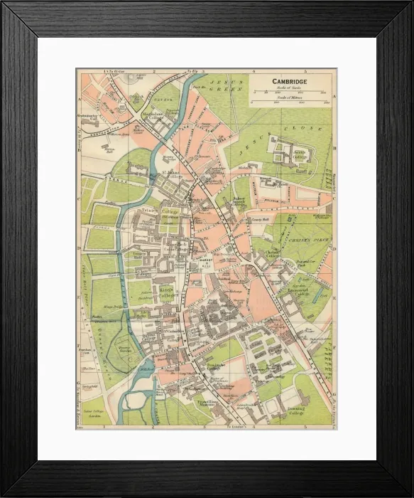 Framed Print : Cambridge, c20th Century. Artist: John Bartholomew Framed Print : Cambridge, c20th Century. Artist: John Bartholomew