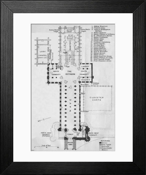 Framed Print : Ely Cathedral, c20th Century. Artist: John Bartholomew Framed Print : Ely Cathedral, c20th Century. Artist: John Bartholomew