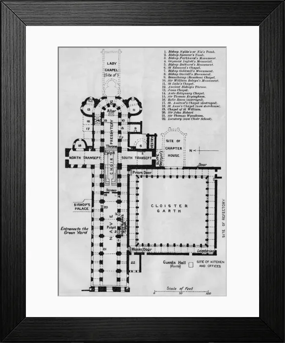 Framed Print : Norwich Cathedral, c20th Century. Artist: John Bartholomew Framed Print : Norwich Cathedral, c20th Century. Artist: John Bartholomew