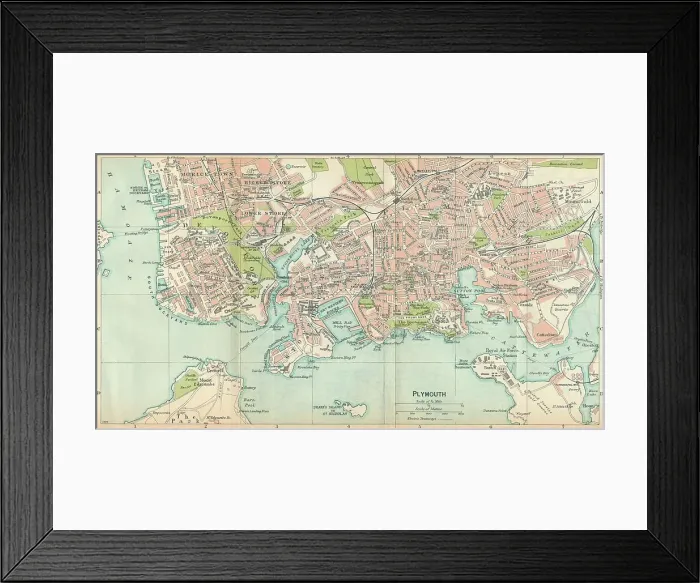 Framed Print : Plymouth, c20th Century. Artist: John Bartholomew Framed Print : Plymouth, c20th Century. Artist: John Bartholomew