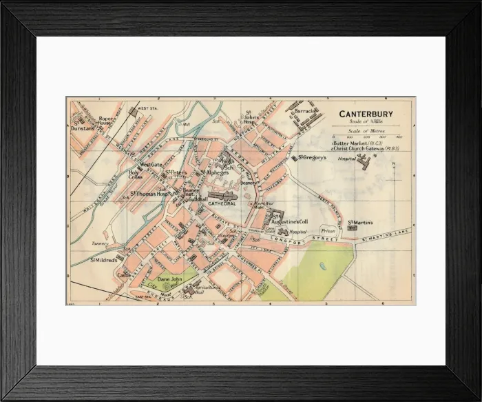 Framed Print : Canterbury, c20th Century. Artist: John Bartholomew Framed Print : Canterbury, c20th Century. Artist: John Bartholomew