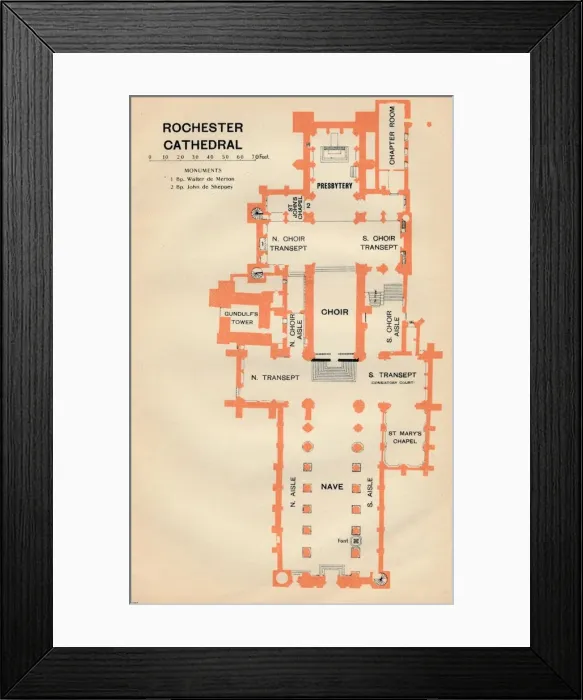 Framed Print : Rochester Cathedral, c20th Century. Artist: John Bartholomew Framed Print : Rochester Cathedral, c20th Century. Artist: John Bartholomew