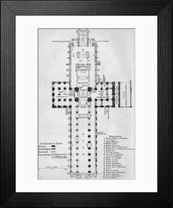 Framed Print : Winchester Cathedral, c20th Century. Artist: John Bartholomew Framed Print : Winchester Cathedral, c20th Century. Artist: John Bartholomew