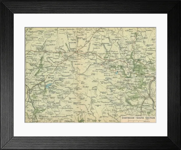 Framed Print : Dartmoor - South Section, c20th Century. Artist: John Bartholomew Framed Print : Dartmoor - South Section, c20th Century. Artist: John Bartholomew