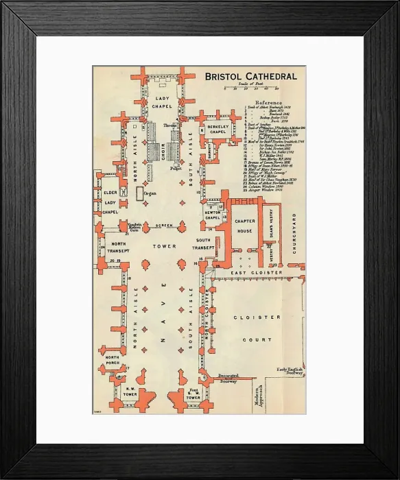 Framed Print : Bristol Cathedral, c20th Century. Artist: John Bartholomew Framed Print : Bristol Cathedral, c20th Century. Artist: John Bartholomew