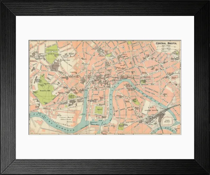 Framed Print : Central Bristol c20th Century. Artist: John Bartholomew Framed Print : Central Bristol c20th Century. Artist: John Bartholomew