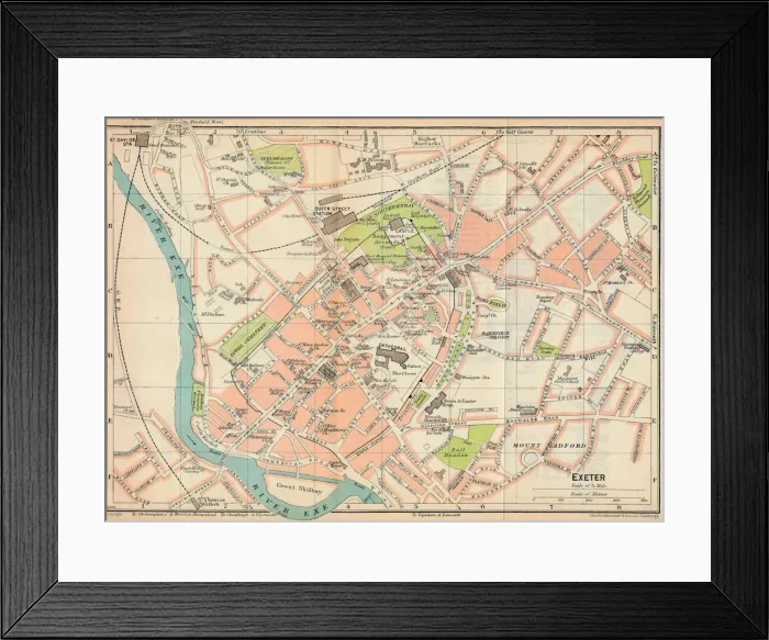 Framed Print : Exeter, c20th Century. Artist: John Bartholomew Framed Print : Exeter, c20th Century. Artist: John Bartholomew