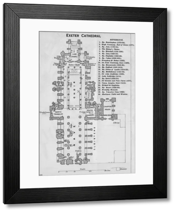 Framed Print : Exter Cathedral, c20th Century. Artist: John Bartholomew Framed Print : Exter Cathedral, c20th Century. Artist: John Bartholomew