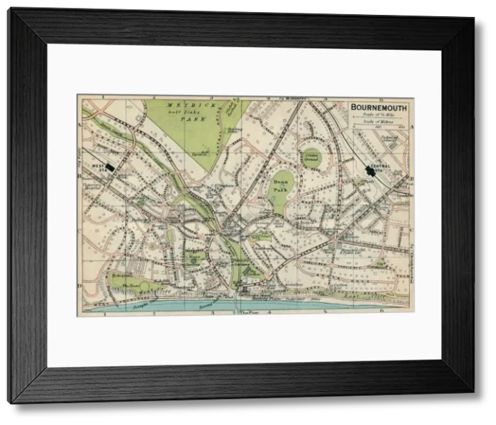 Framed Print : Bournemouth, c20th Century. Artist: John Bartholomew Framed Print : Bournemouth, c20th Century. Artist: John Bartholomew