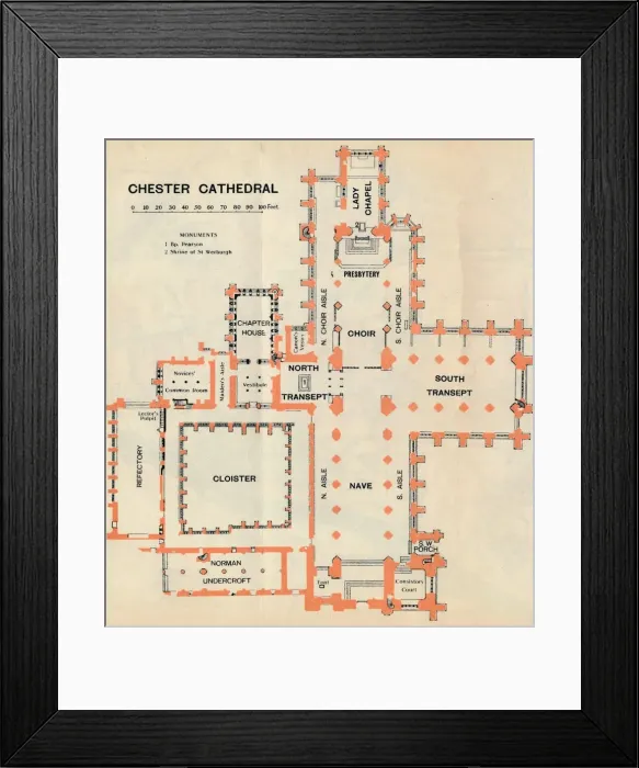 Framed Print : Chester Cathedral, c20th Century. Artist: John Bartholomew Framed Print : Chester Cathedral, c20th Century. Artist: John Bartholomew