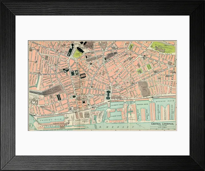 Framed Print : Central Liverpool, c20th Century. Artist: John Bartholomew Framed Print : Central Liverpool, c20th Century. Artist: John Bartholomew