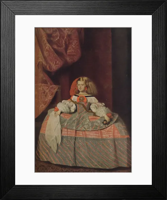 Framed Print : Retrato de la Infanta Dona Margarita, (Portriat of Infanta Margarita Teresa), 1660, (c1934). Artist: Diego Velasquez Framed Print : Retrato de la Infanta Dona Margarita, (Portriat of Infanta Margarita Teresa), 1660, (c1934). Artist: Diego Velasquez