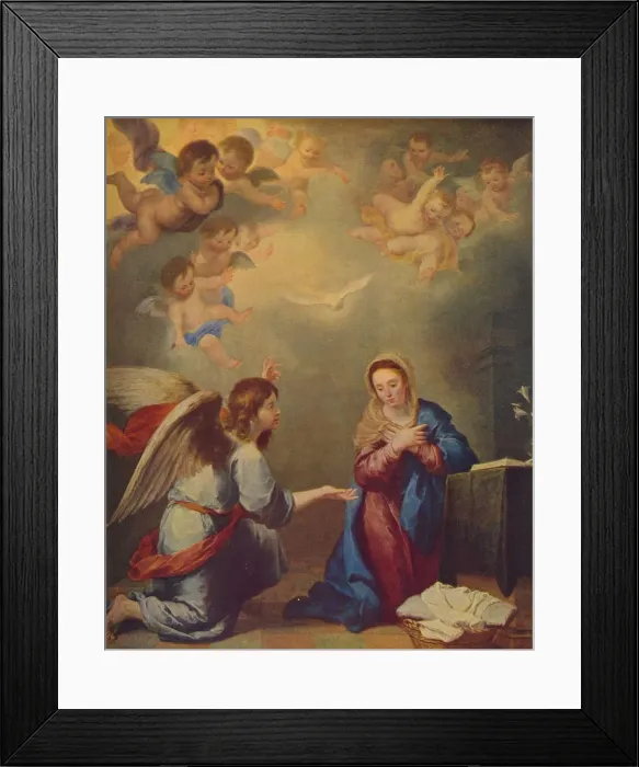 Framed Print : La Anunciacion, (The Annunciation), 1660, (c1934). Artist: Bartolome Esteban Murillo Framed Print : La Anunciacion, (The Annunciation), 1660, (c1934). Artist: Bartolome Esteban Murillo
