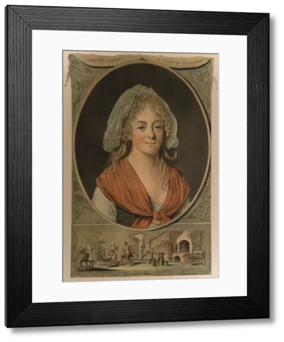 Framed Print : Madame Saint-Aubin, late 18th century, (1913). Artist: Pierre Michel Alix Framed Print : Madame Saint-Aubin, late 18th century, (1913). Artist: Pierre Michel Alix