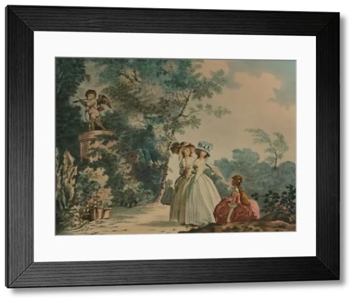 Framed Print : Les Trois Soeurs Au Parc De Saint-Cloud, (Three Sisters in Parc Saint-Cloud), c1790, (1913). Artist: Jean-Baptiste Chapuy Framed Print : Les Trois Soeurs Au Parc De Saint-Cloud, (Three Sisters in Parc Saint-Cloud), c1790, (1913). Artist: Jean-Baptiste Chapuy