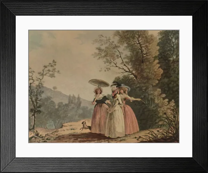 Framed Print : La Graces Parisiennes Au Bois De Vincennes, 1790, (1913). Artist: Jean-Baptiste Chapuy Framed Print : La Graces Parisiennes Au Bois De Vincennes, 1790, (1913). Artist: Jean-Baptiste Chapuy