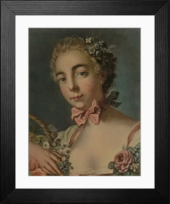 Framed Print : La Tete De Flore (Madame Deshayes), 1769, (1913). Artist: Louis Marin Bonnet Framed Print : La Tete De Flore (Madame Deshayes), 1769, (1913). Artist: Louis Marin Bonnet