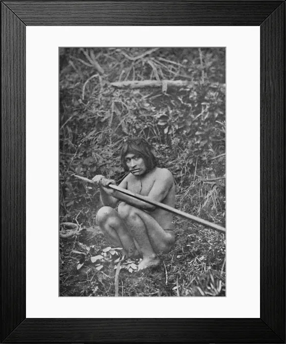 Framed Print : A Yaghan Attaching The Head of His Harpoon to the Shaft, 1911 Framed Print : A Yaghan Attaching The Head of His Harpoon to the Shaft, 1911