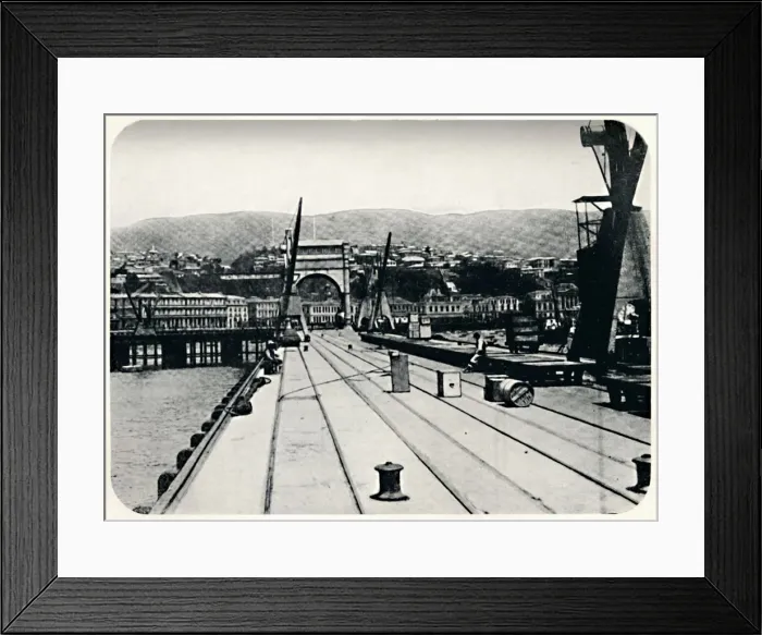 Framed Print : Customs Pier, Valparaiso, 1911 Framed Print : Customs Pier, Valparaiso, 1911
