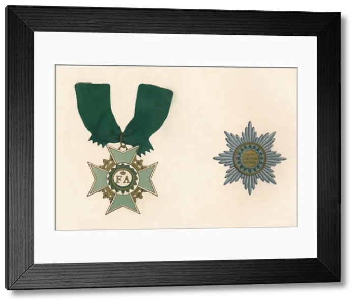 Framed Print : The Saxon Order of the Crown, c19th century Framed Print : The Saxon Order of the Crown, c19th century