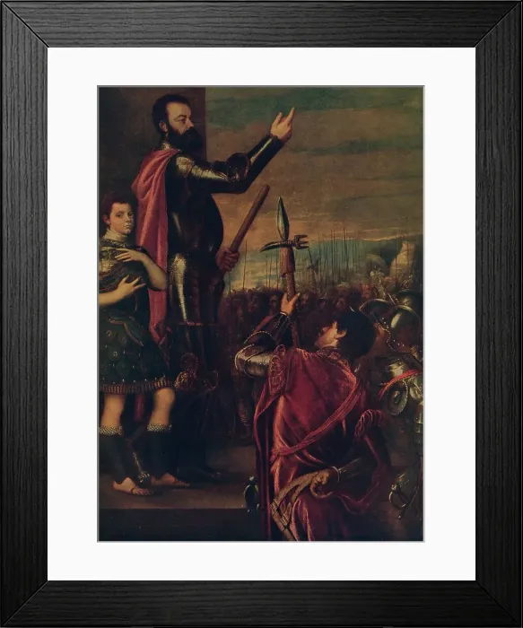 Framed Print : Speech of the Marquis del Vasto, c1540, (c1934). Artist: Titian Framed Print : Speech of the Marquis del Vasto, c1540, (c1934). Artist: Titian