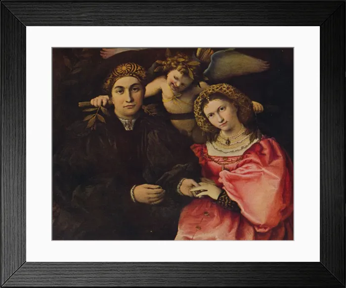 Framed Print : Desposorio, (Micer Cassotti Marsilio and his wife Faustina), 1523, c1934. Artist: Lorenzo Lotto Framed Print : Desposorio, (Micer Cassotti Marsilio and his wife Faustina), 1523, c1934. Artist: Lorenzo Lotto