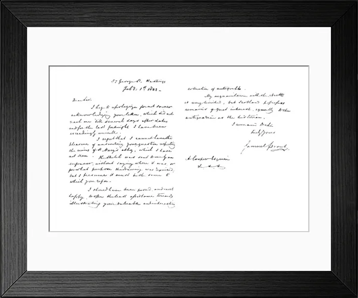 Framed Print : Letter from Samuel Prout, 1843 (1915). Artist: Samuel Prout Framed Print : Letter from Samuel Prout, 1843 (1915). Artist: Samuel Prout