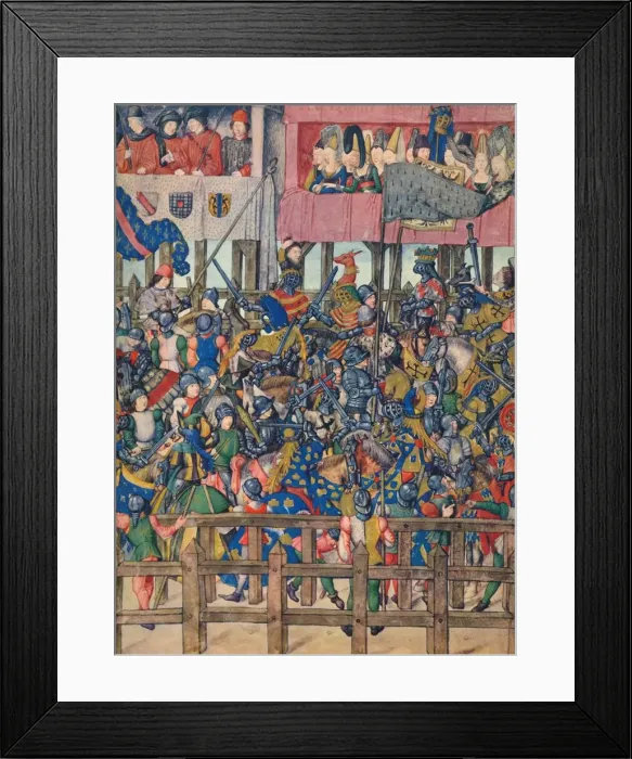 Framed Print : End of the Tournament at Bruges, March 11, 1392, c15th century, (1937). Artist: Emile- Aurele Van Moe Framed Print : End of the Tournament at Bruges, March 11, 1392, c15th century, (1937). Artist: Emile- Aurele Van Moe