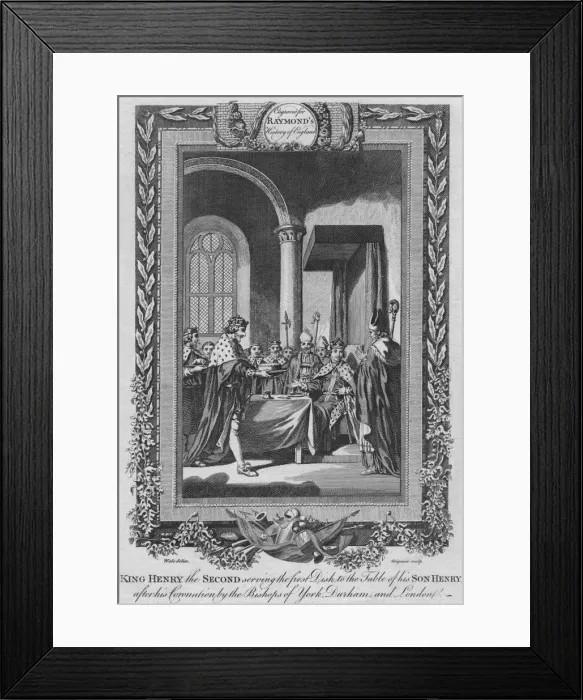 Framed Print : King Henry the Second serving the first Dish to the Table of his Son, c1787 Framed Print : King Henry the Second serving the first Dish to the Table of his Son, c1787