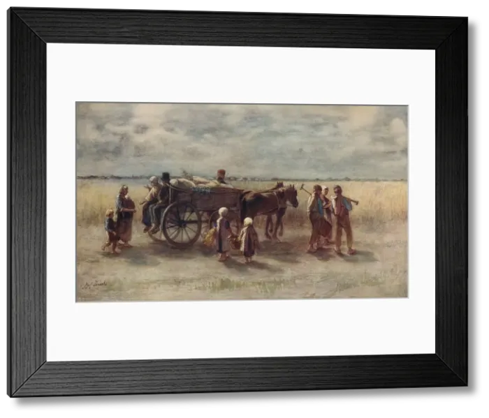 Framed Print : Potato Harvest, 1844, (c1915). Artist: Jozef Israels Framed Print : Potato Harvest, 1844, (c1915). Artist: Jozef Israels