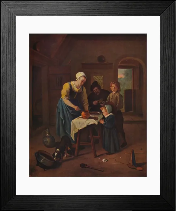 Framed Print : Grace Before Meat, c1665, (c1915). Artist: Jan Steen