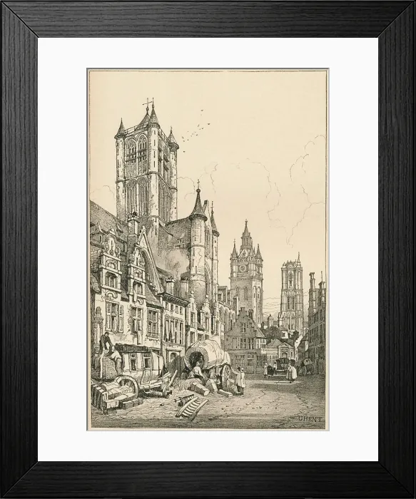 Framed Print : Ghent, c1820 (1915). Artist: Samuel Prout Framed Print : Ghent, c1820 (1915). Artist: Samuel Prout