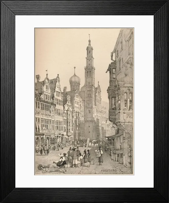 Framed Print : Augsburg, c1820 (1915). Artist: Samuel Prout Framed Print : Augsburg, c1820 (1915). Artist: Samuel Prout
