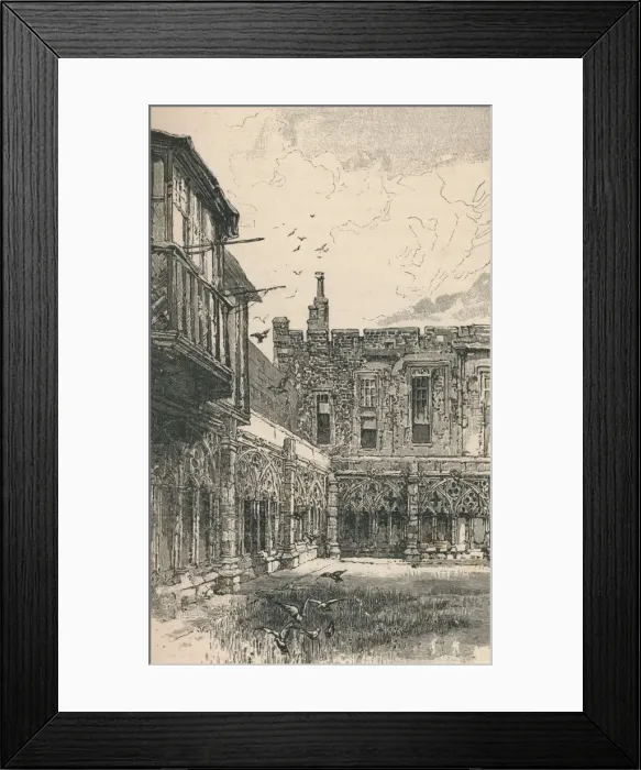 Framed Print : The Outer Cloisters and Anne Boleyns Window, 1895 Framed Print : The Outer Cloisters and Anne Boleyns Window, 1895