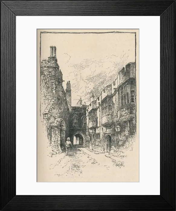Framed Print : Northern Gate and Library, from King Johns Tower, 1895 Framed Print : Northern Gate and Library, from King Johns Tower, 1895