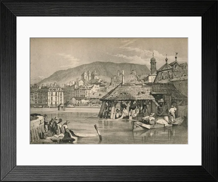 Framed Print : Geneva, c1830 (1915). Artist: Samuel Prout Framed Print : Geneva, c1830 (1915). Artist: Samuel Prout